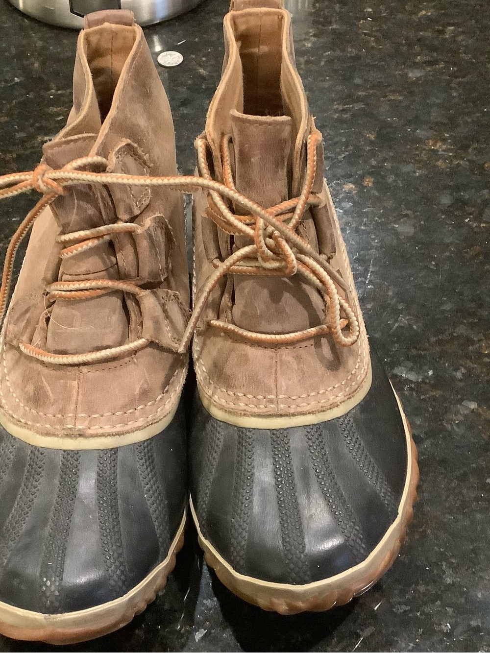 Sorel Brown and Black Women's Waterproof Duck Boots